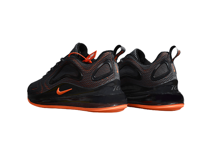 NIKE AIR MAX 720 BLACK - ORANGE LOGO – תמונה 6