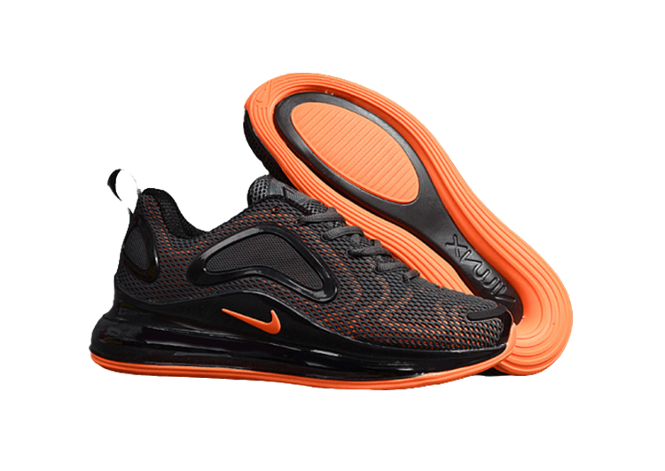 NIKE AIR MAX 720 BLACK - ORANGE LOGO – תמונה 2