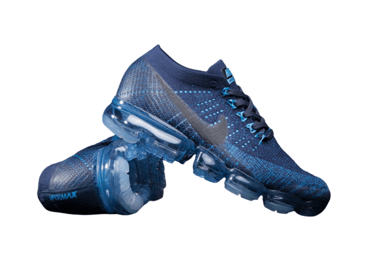 נעלי נייק-Nike Air Vapor Max Flyknit 2.0W BLUE - BLACK LOGO – תמונה 3