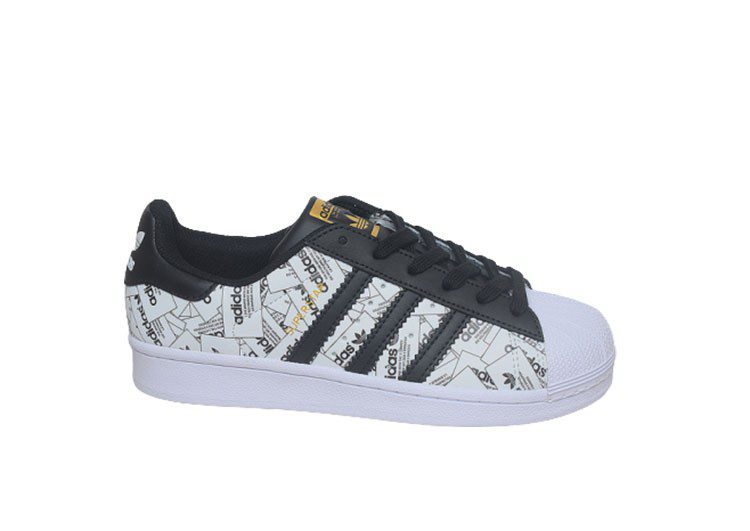 נעלי אדידס-ADIDAS Stan Smith - Black & Logo Print – תמונה 7