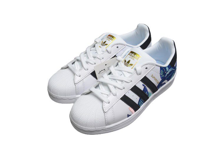 נעלי אדידס-ADIDAS Stan Smith-White-Black-Blue – תמונה 5