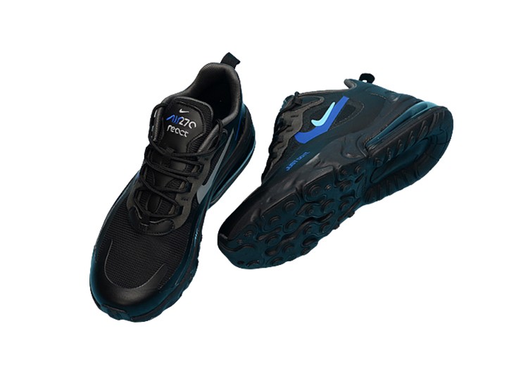 Nike Air Max 270 React BLACK- CERULEAN BLUE – תמונה 3