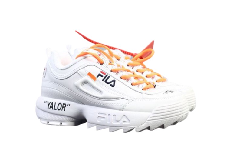 נעלי פילה-Fila Disruptor 2 Premium Athletic Shoes-WHITE-SEA BUCKTHORN – תמונה 2