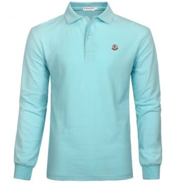 מונקלר-MONCLER POLO MEN LONG LIGHT BLUE 