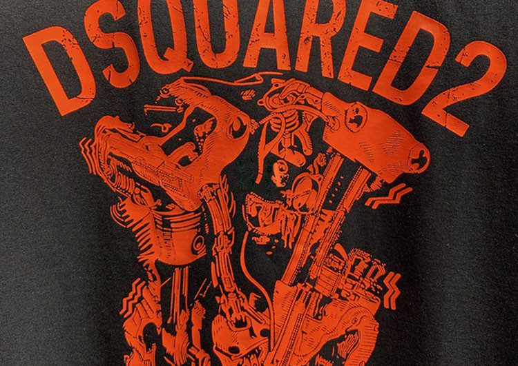 DSQUARED2 TSHIRT MEN SHORT - Black & Harley Davidson ORG – תמונה 3