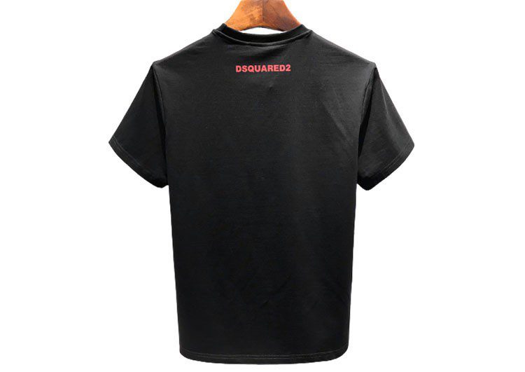 DSQUARED2 TSHIRT MEN SHORT - Red Logo & Black – תמונה 2