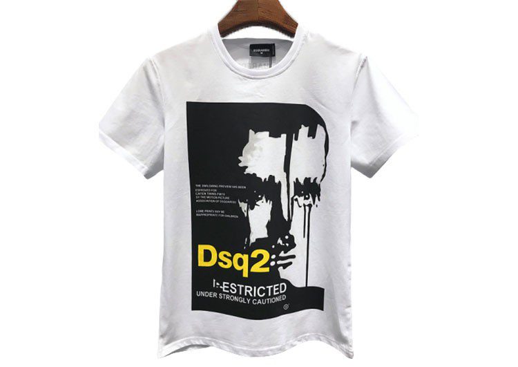 DSQUARED2 TSHIRT MEN SHORT - White and Black Art
