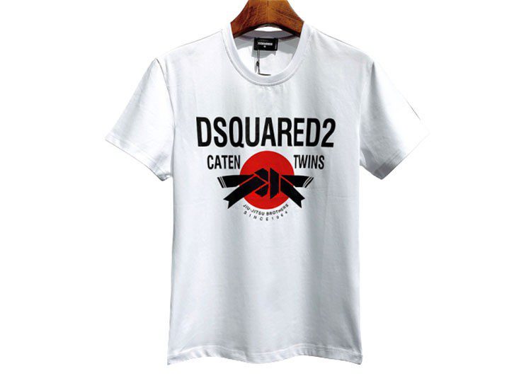 DSQUARED2 TSHIRT MEN SHORT - White and Black - Red Logo