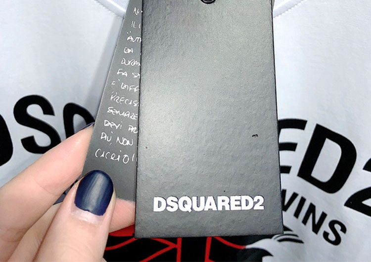 DSQUARED2 TSHIRT MEN SHORT - White and Black - Red Logo – תמונה 4