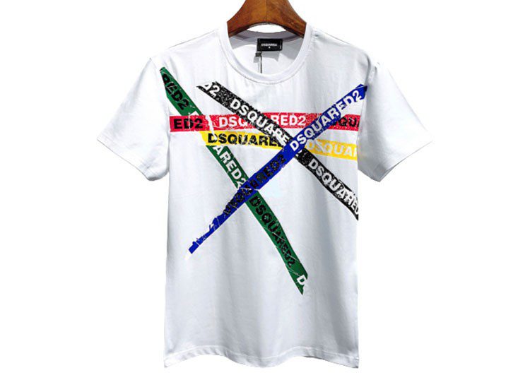 DSQUARED2 TSHIRT MEN SHORT - White and Multi Color Logo