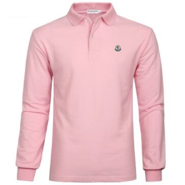 מונקלר-MONCLER POLO MEN LONG PINK 