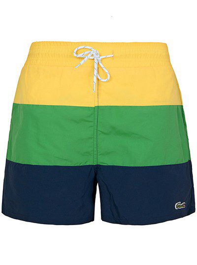 לקוסט-LACOSTE SWIM BEACH MEN - Big-Stone & Green - Yellow