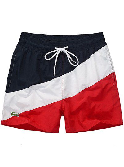 לקוסט-LACOSTE SWIM BEACH MEN - Black - Red