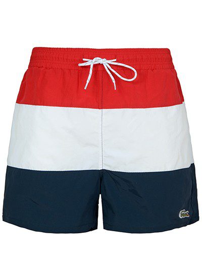 לקוסט-LACOSTE SWIM BEACH MEN - Red & Big Stone