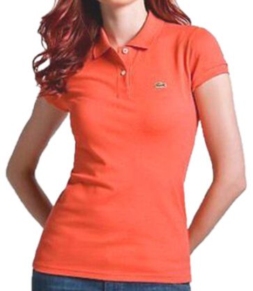 לקוסט-LACSOTE TSHIRT WOMEN POLO SHORT- Persimmon