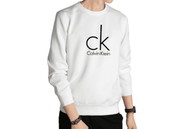 Large CK round neck sweater men-White