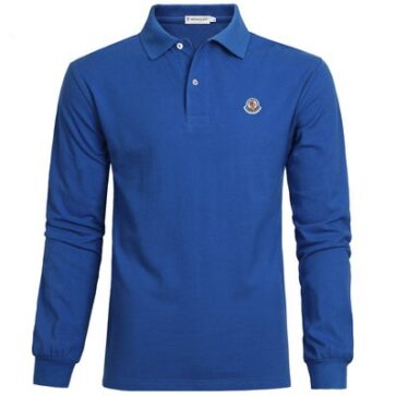 מונקלר-MONCLER POLO MEN'S LONG BLUE