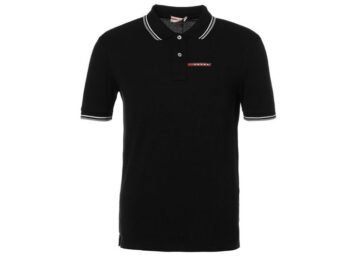 פראדה-PRADA TSHIRT POLO SHORT MEN - Black & White Gray Border