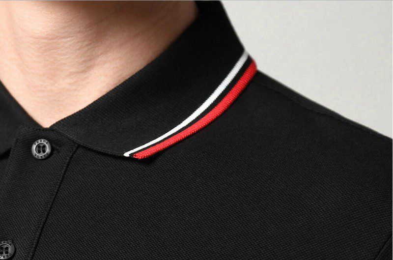 פראדה-PRADA TSHIRT POLO SHORT MEN - Black & White Red Border – תמונה 22