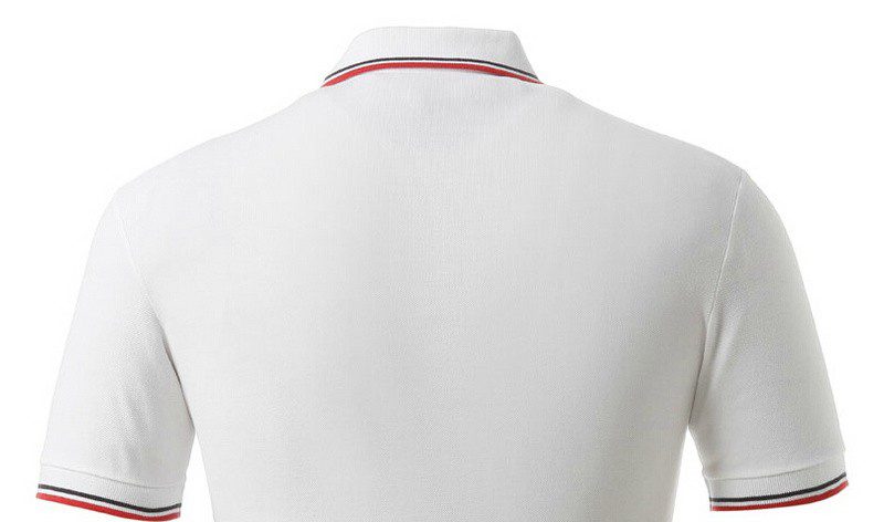 פראדה-PRADA TSHIRT POLO SHORT MEN - White & Blue Red Border – תמונה 17