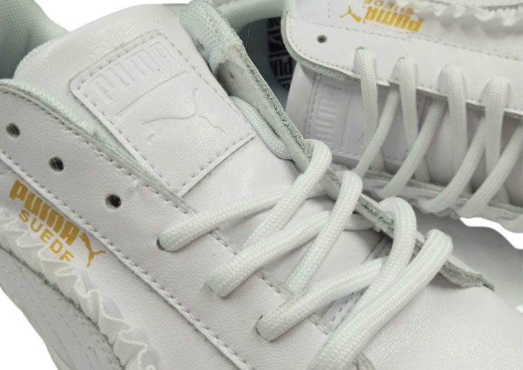 נעלי פומה-PUMA Basket Lace White Gold Label Casual Sneakers – תמונה 9