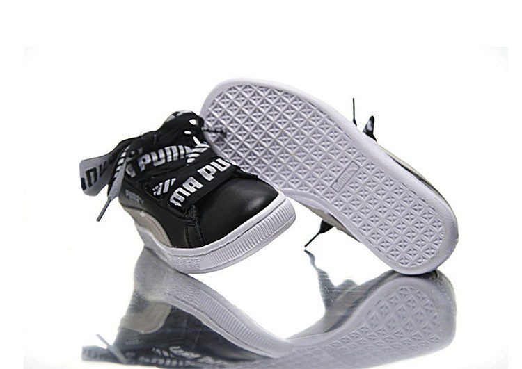 נעלי פומה- PUMA basket heart rihanna leather -Black and White – תמונה 10