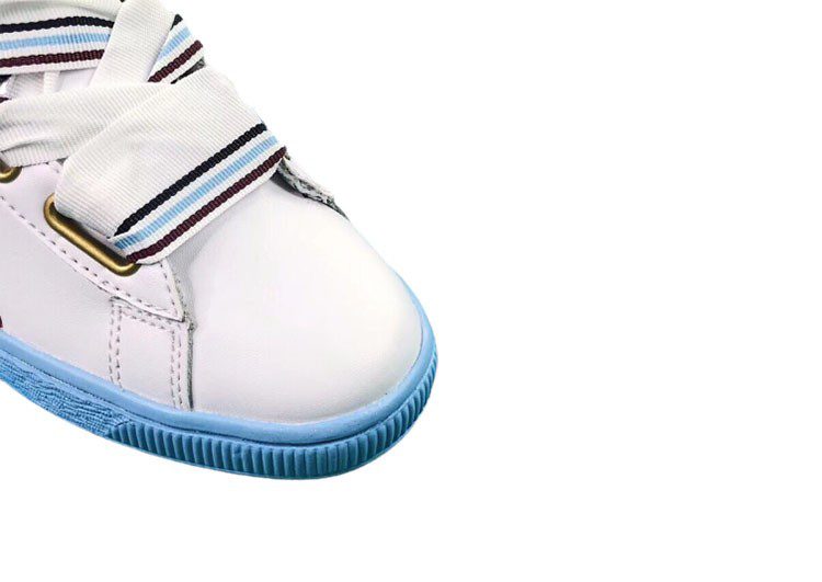 נעלי פומה- PUMA basket heart rihanna leather -White-Seal Brown – תמונה 6