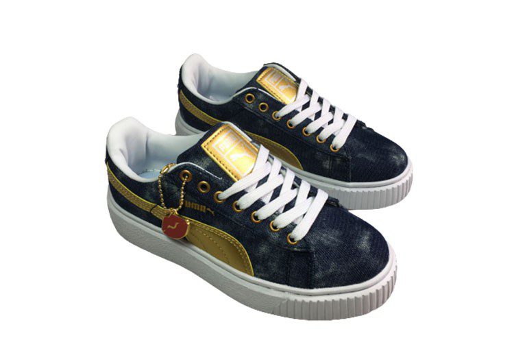 נעלי פומה-Rihanna II Puma Velvet Denim Satin-Gold – תמונה 2