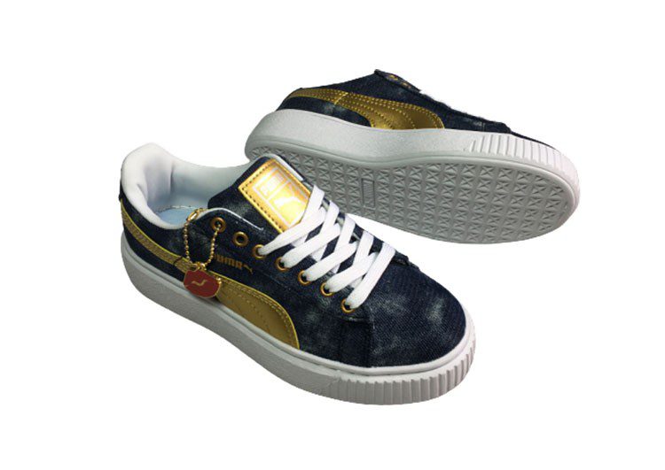 נעלי פומה-Rihanna II Puma Velvet Denim Satin-Gold – תמונה 6