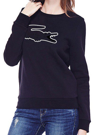 לקוסט-LACSOTE SWETER WOMEN DESGIN- BLACK