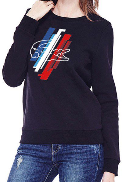 לקוסט-LACSOTE SWETER WOMEN DESGIN- BLACK