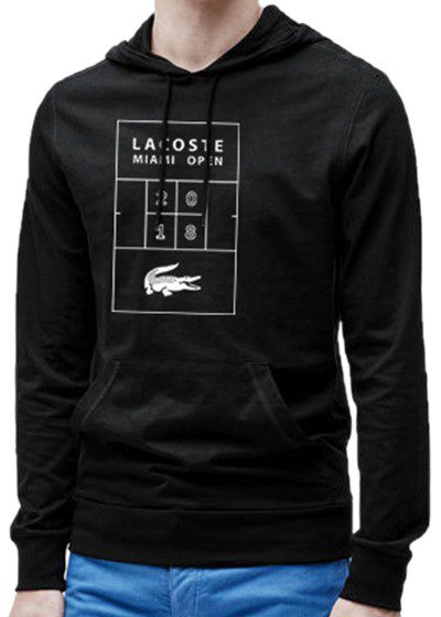 לקוסט-LACSOTE HOODIES MEN DESGIN - BLACK