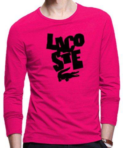 לקוסט-LACSOTE TSHIRT MEN LONG DESGIN - PINK
