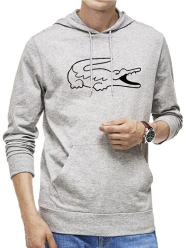 לקוסט-LACSOTE HOODIES MEN DESGIN - GRAY