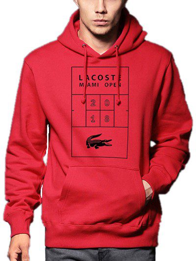 לקוסט-LACSOTE HOODIES MEN DESGIN - RED