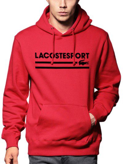 לקוסט-LACSOTE HOODIES MEN DESGIN - RED