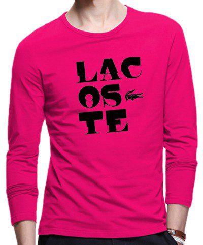 לקוסט-LACSOTE TSHIRT MEN LONG DESGIN - PINK