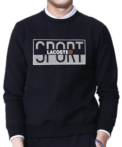 לקוסט-LACSOTE SWETER MEN DESGIN- BLACK