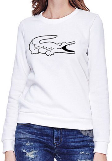 לקוסט-LACSOTE  SWETER WOMEN DESGIN- WHITE