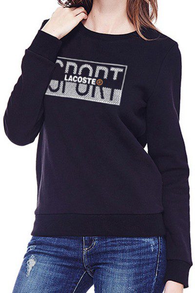 לקוסט-LACSOTE SWETER WOMEN DESGIN- BLACK