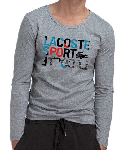 לקוסט-LACSOTE TSHIRT MEN LONG DESGIN - GRAY