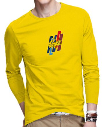 לקוסט-LACSOTE TSHIRT MEN LONG DESGIN - YELLOW
