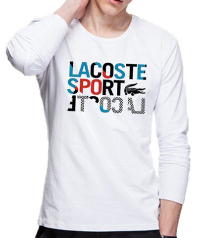 לקוסט-LACSOTE TSHIRT MEN LONG DESGIN - WHITE