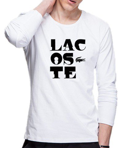 לקוסט-LACSOTE TSHIRT MEN LONG DESGIN - WHITE