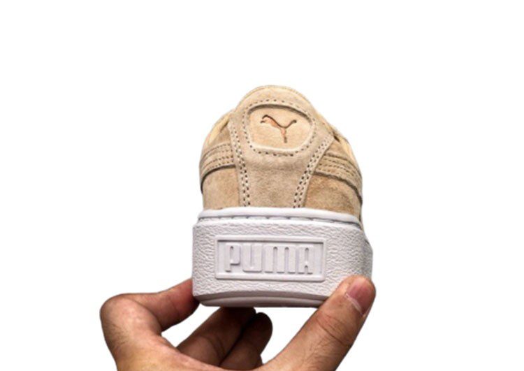 נעלי פומה- puma platform shoes top pog leather gold head silver hesd frosted hesd flash drill bit-Cashmere – תמונה 6