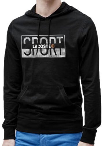 לקוסט-LACSOTE HOODIES MEN DESGIN - BLACK