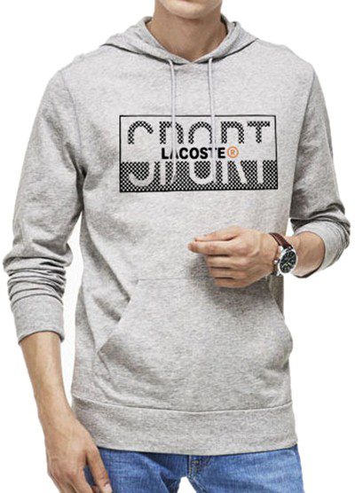 לקוסט-LACSOTE HOODIES MEN DESGIN - GRAY