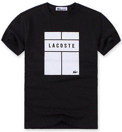 לקוסט-LACSOTE TSHIRT DESGIN MEN SHORT - Black