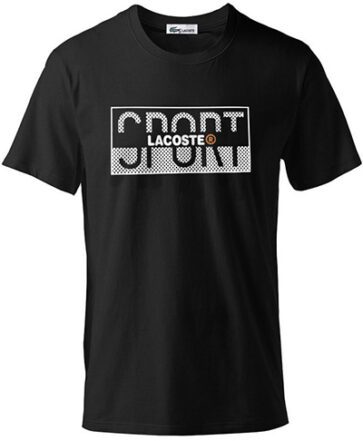 לקוסט-LACSOTE TSHIRT DESGIN MEN SHORT - Black