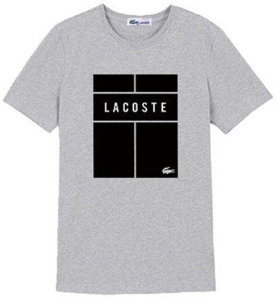 לקוסט-LACSOTE TSHIRT DESGIN MEN SHORT - Gray